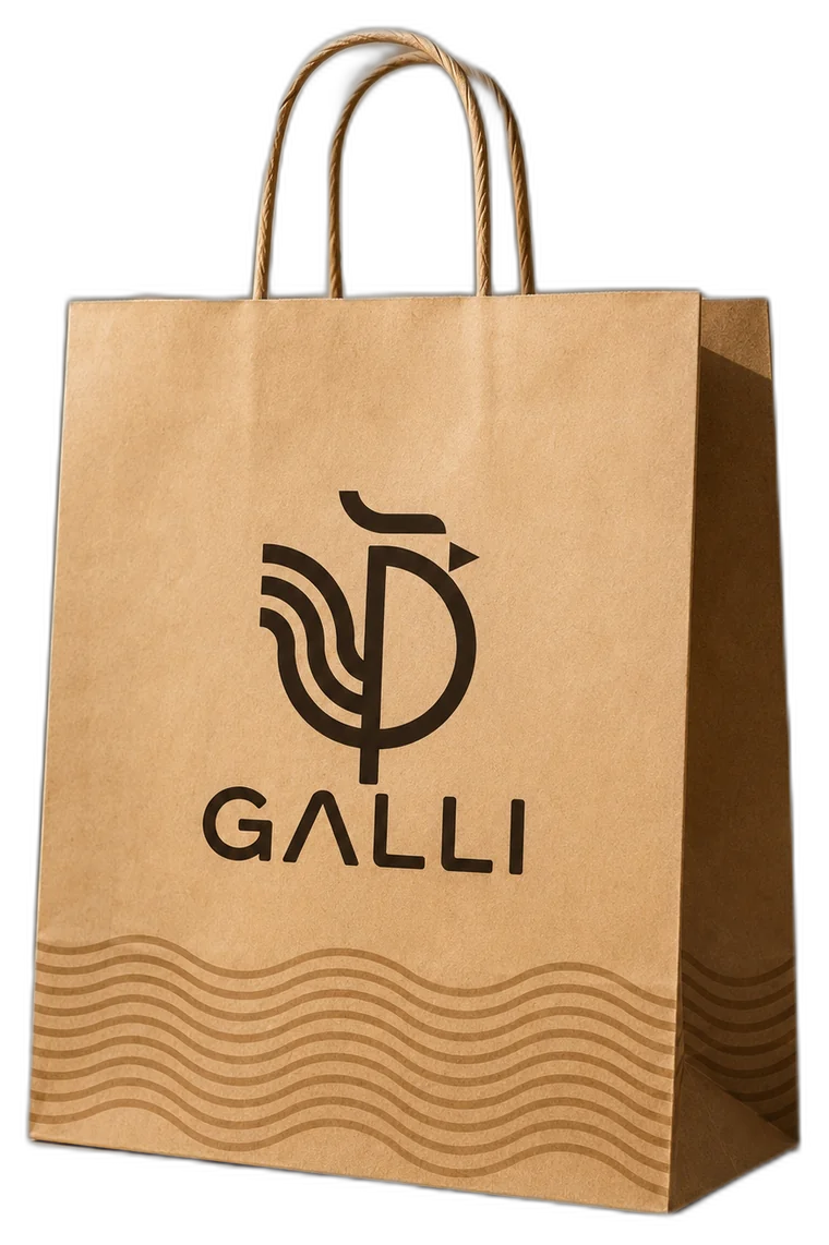 Galli kraft takeaway bag with the wave pattern