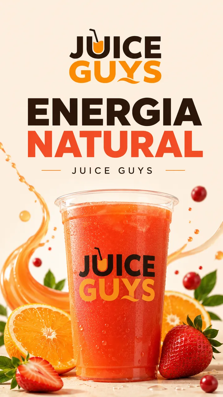 Energia natural story — Juice Guys strawberry juice with fresh fruit